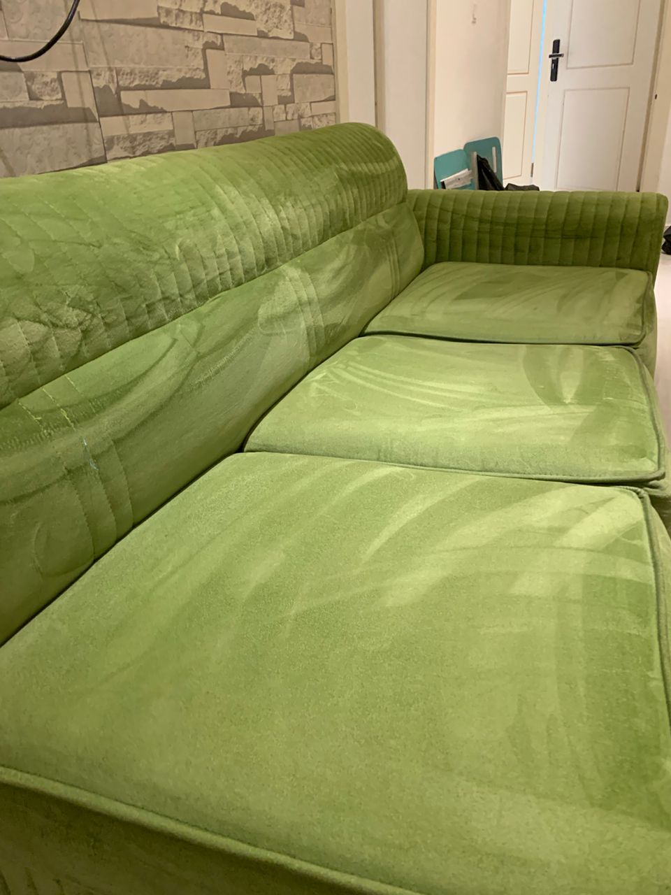 Sofa Cleaning in Progress